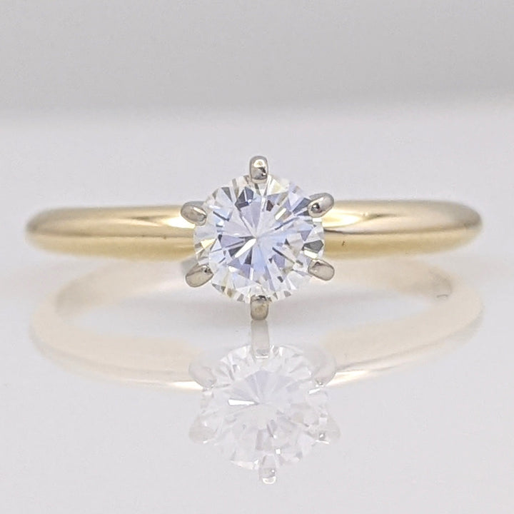 14K .38 CARAT TOTAL SI1 I DIAMOND ROUND 6- PRONG SOLITARE ESTATE RING 1.6 GRAMS