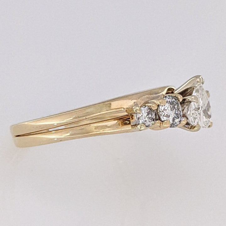 14K 1.14 CARAT TOTAL WEIGHT VS1 I DIAMOND HEART (1) ROUND (4) ESTATE RING/ WRAP SET 4.3 GRAMS