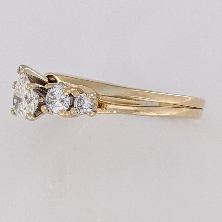 14K 1.14 CARAT TOTAL WEIGHT VS1 I DIAMOND HEART (1) ROUND (4) ESTATE RING/ WRAP SET 4.3 GRAMS