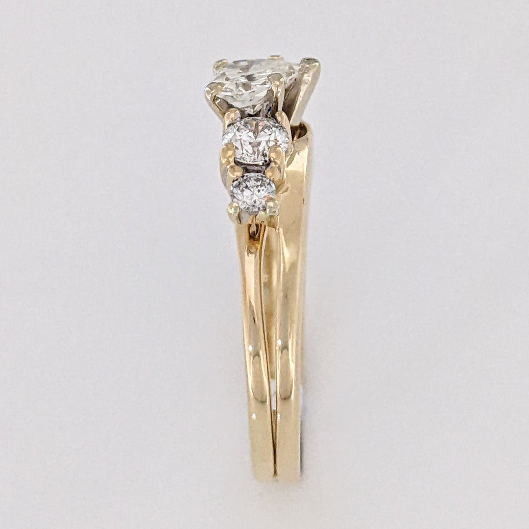 14K 1.14 CARAT TOTAL WEIGHT VS1 I DIAMOND HEART (1) ROUND (4) ESTATE RING/ WRAP SET 4.3 GRAMS