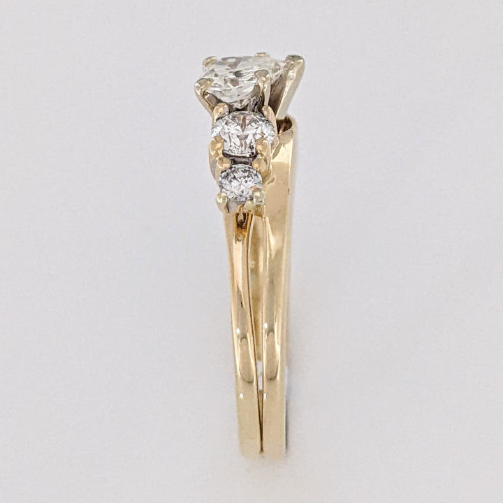 14K 1.14 CARAT TOTAL WEIGHT VS1 I DIAMOND HEART (1) ROUND (4) ESTATE RING/ WRAP SET 4.3 GRAMS