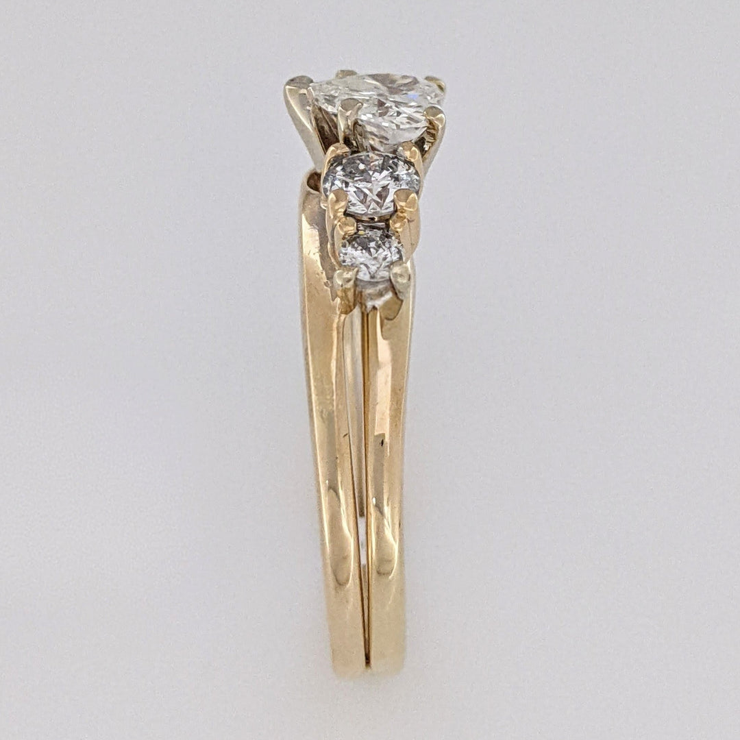 14K 1.14 CARAT TOTAL WEIGHT VS1 I DIAMOND HEART (1) ROUND (4) ESTATE RING/ WRAP SET 4.3 GRAMS