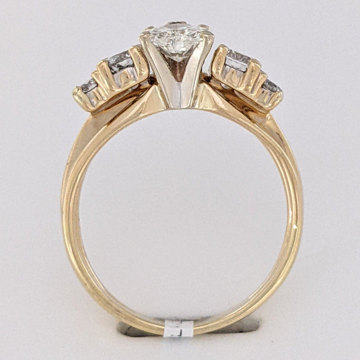 14K 1.14 CARAT TOTAL WEIGHT VS1 I DIAMOND HEART (1) ROUND (4) ESTATE RING/ WRAP SET 4.3 GRAMS