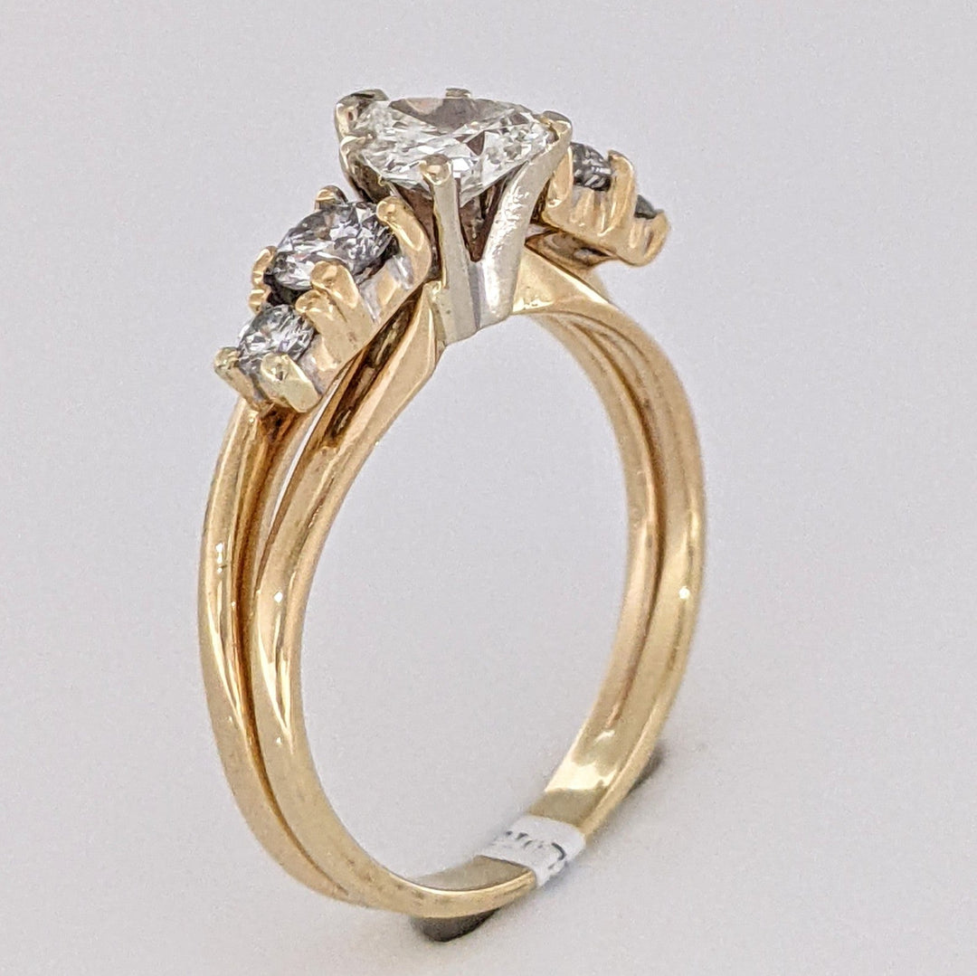 14K 1.14 CARAT TOTAL WEIGHT VS1 I DIAMOND HEART (1) ROUND (4) ESTATE RING/ WRAP SET 4.3 GRAMS