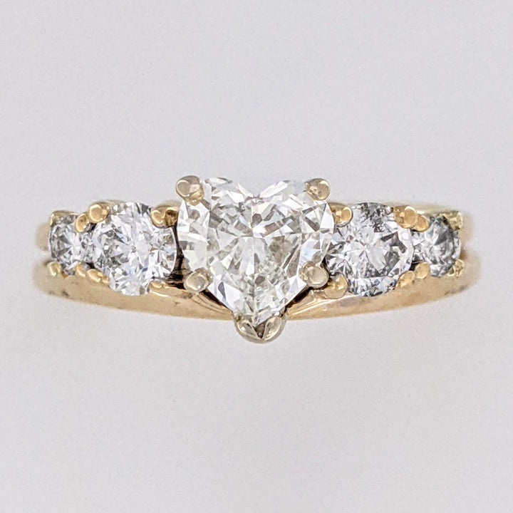 14K 1.14 CARAT TOTAL WEIGHT VS1 I DIAMOND HEART (1) ROUND (4) ESTATE RING/ WRAP SET 4.3 GRAMS