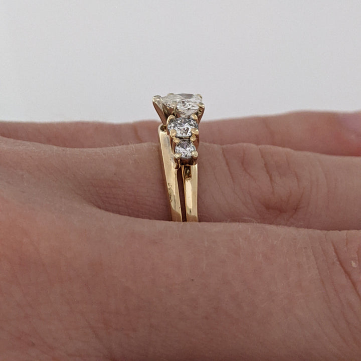 14K 1.14 CARAT TOTAL WEIGHT VS1 I DIAMOND HEART (1) ROUND (4) ESTATE RING/ WRAP SET 4.3 GRAMS