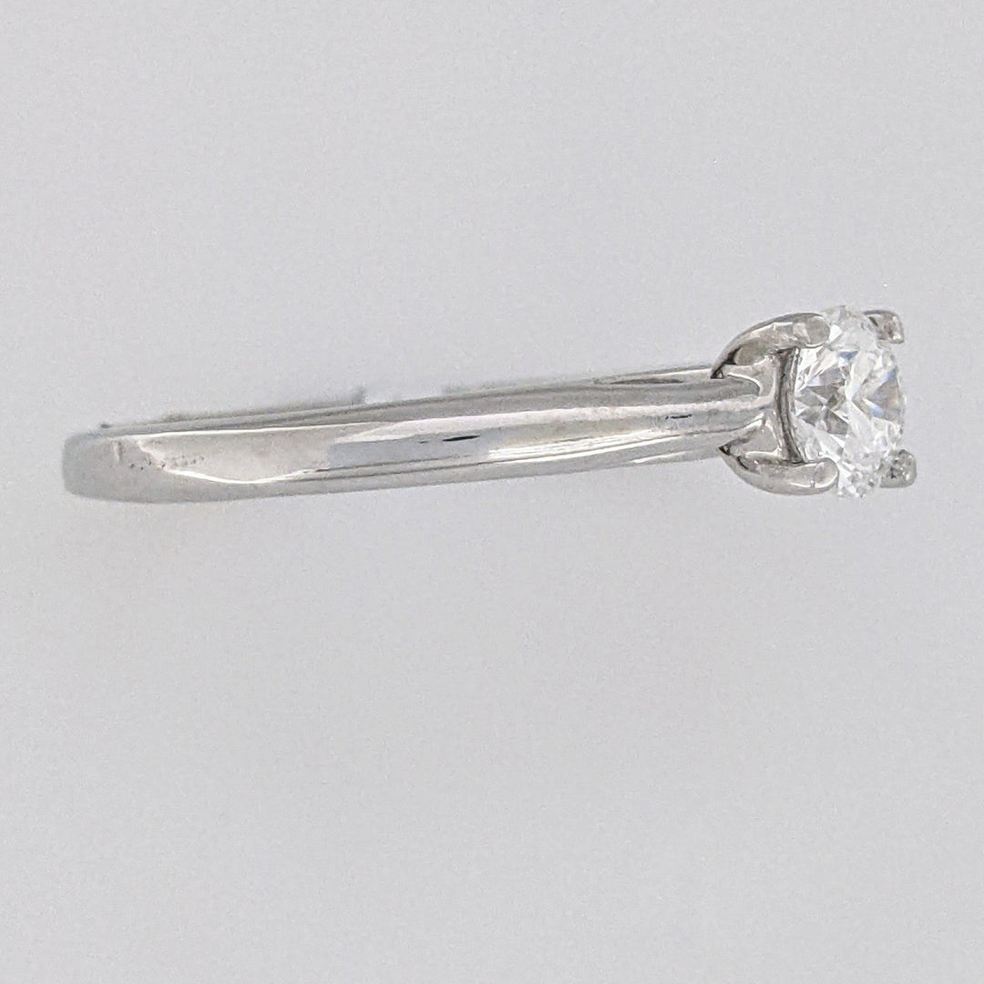 14K WHITE .40 CARAT TOTAL VS2 E DIAMOND ROUND ESTATE RING 2.2 GRAMS