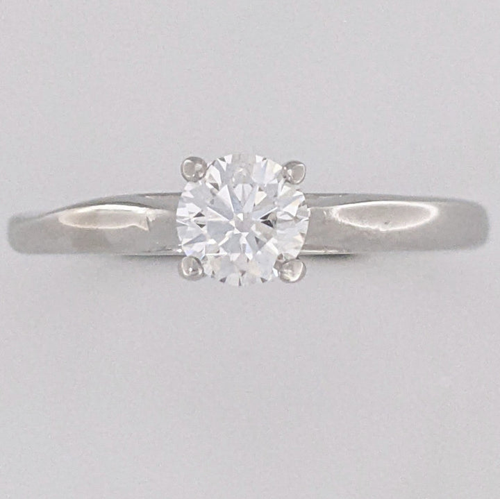 14K WHITE .40 CARAT TOTAL VS2 E DIAMOND ROUND ESTATE RING 2.2 GRAMS