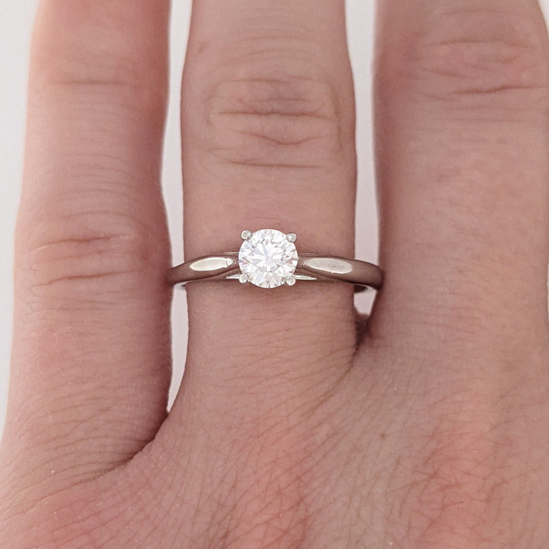 14K WHITE .40 CARAT TOTAL VS2 E DIAMOND ROUND ESTATE RING 2.2 GRAMS