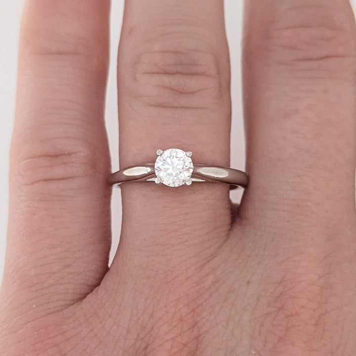 14K WHITE .40 CARAT TOTAL VS2 E DIAMOND ROUND ESTATE RING 2.2 GRAMS