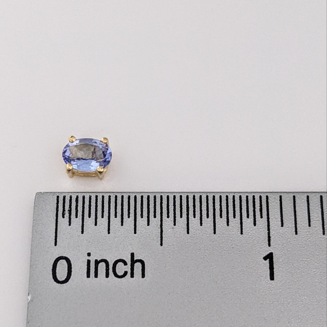 14K TANZANITE OVAL 4X6 ESTATE EARRINGS 0.8 GRAMS