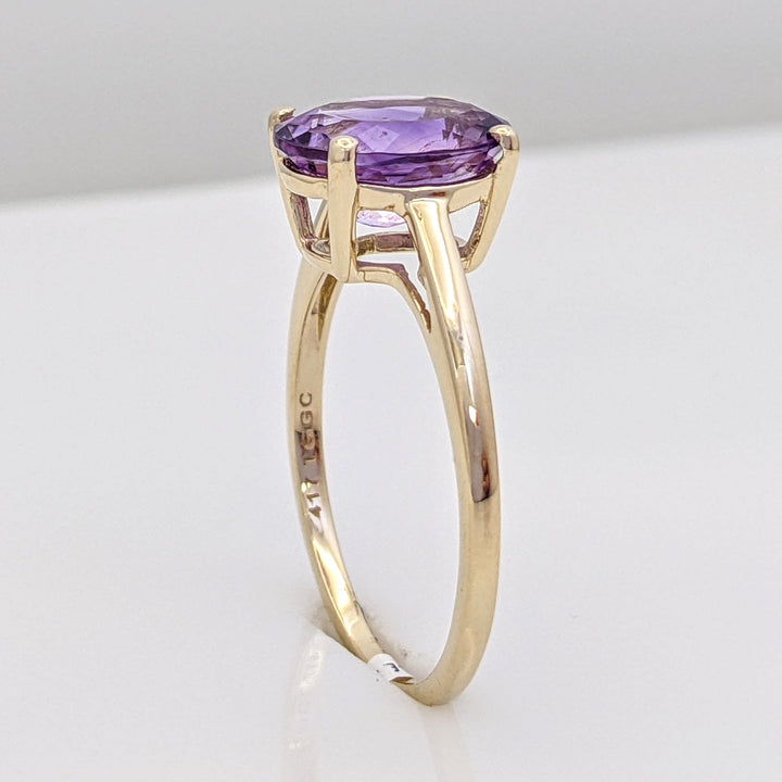 10K AMETHYST OVAL 8X10 ESTATE RING 2.1 GRAMS