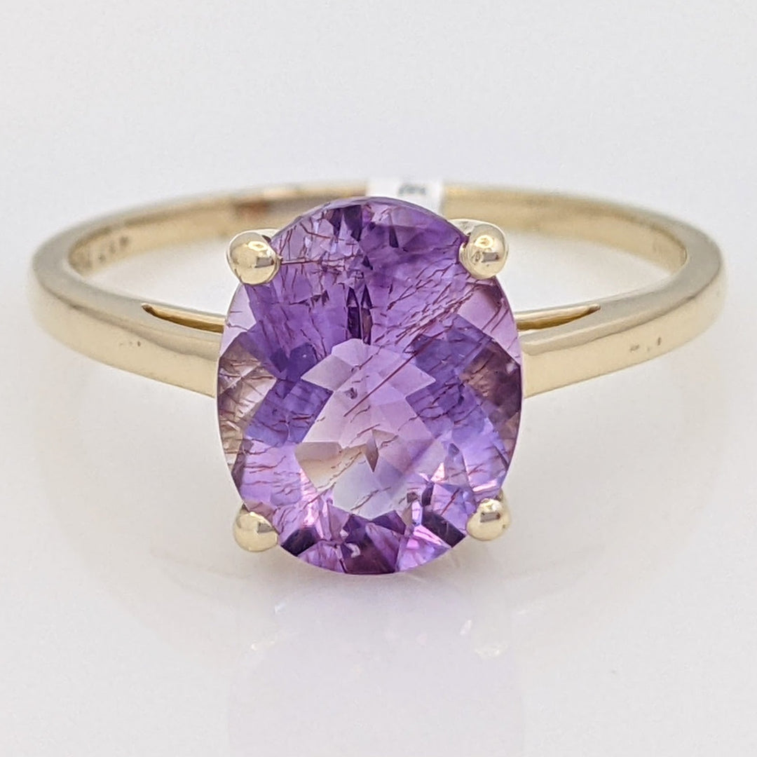10K AMETHYST OVAL 8X10 ESTATE RING 2.1 GRAMS