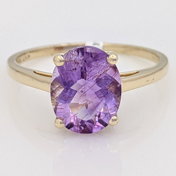 10K AMETHYST OVAL 8X10 ESTATE RING 2.1 GRAMS