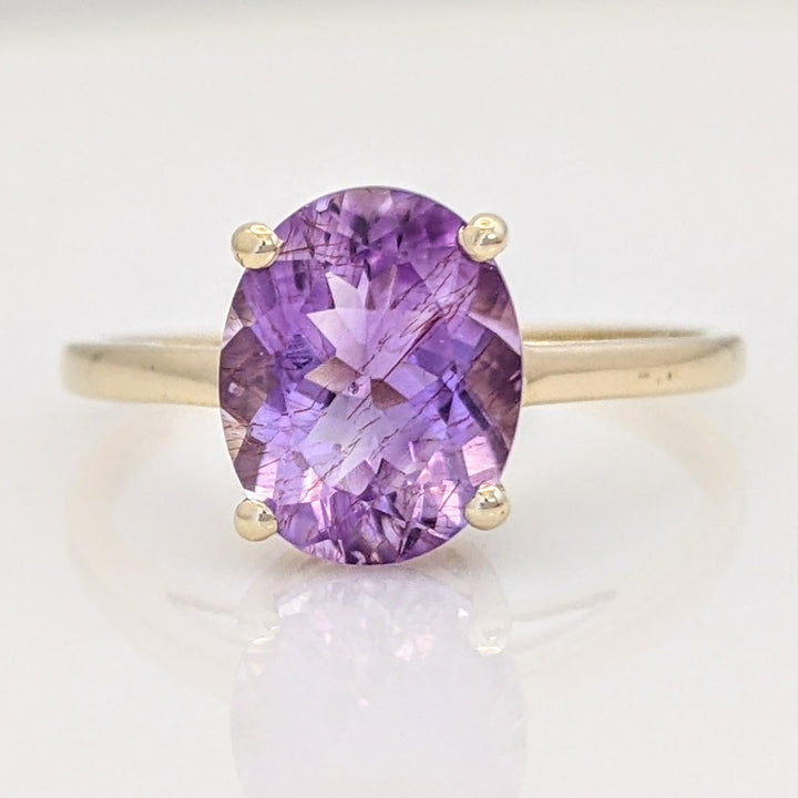 10K AMETHYST OVAL 8X10 ESTATE RING 2.1 GRAMS