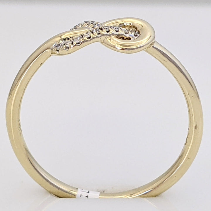 10K DIAMOND ROUND POLISHED INFINITY ESTATE RING 1.6 GRAMS
