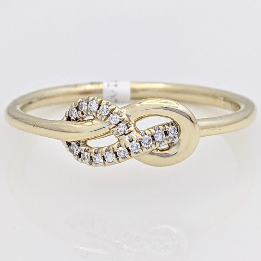 10K DIAMOND ROUND POLISHED INFINITY ESTATE RING 1.6 GRAMS