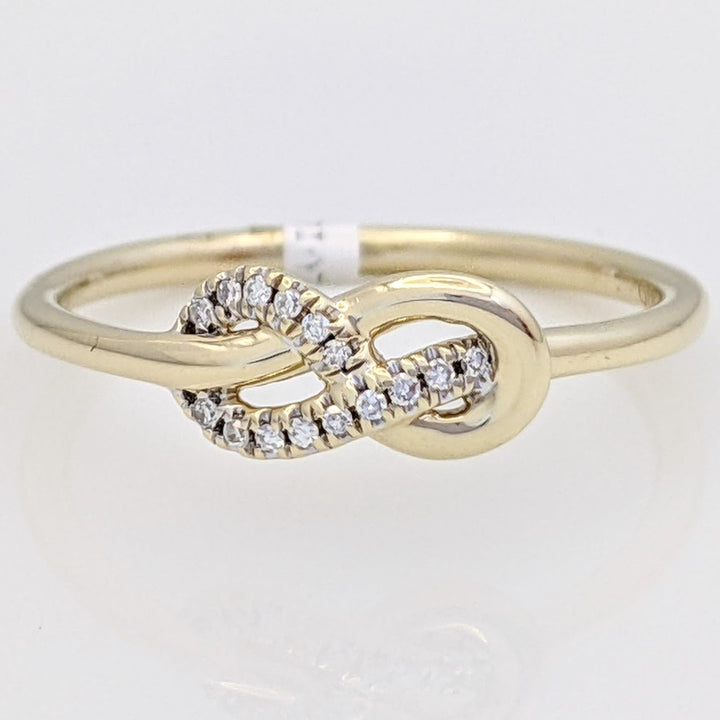 10K DIAMOND ROUND POLISHED INFINITY ESTATE RING 1.6 GRAMS