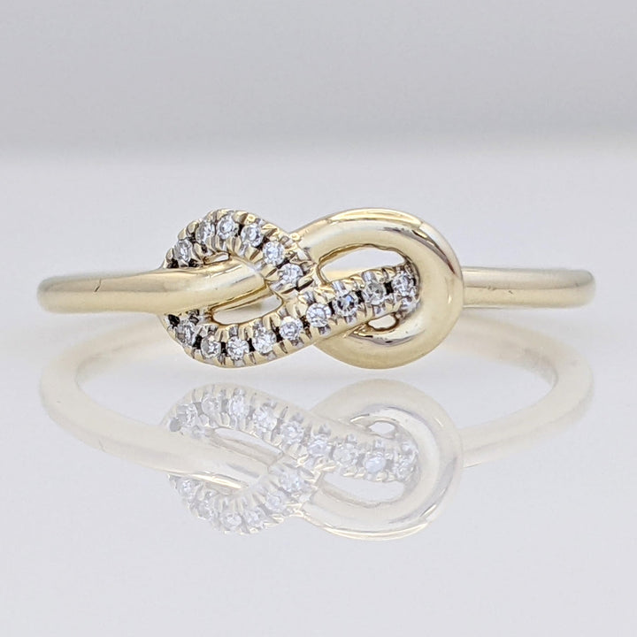 10K DIAMOND ROUND POLISHED INFINITY ESTATE RING 1.6 GRAMS