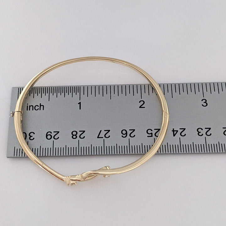 14K .15 CARAT TOTAL WEIGHT VS1 I DIAMOND ROUND (2) ESTATE BANGLE BRACELET 10.4 GRAMS