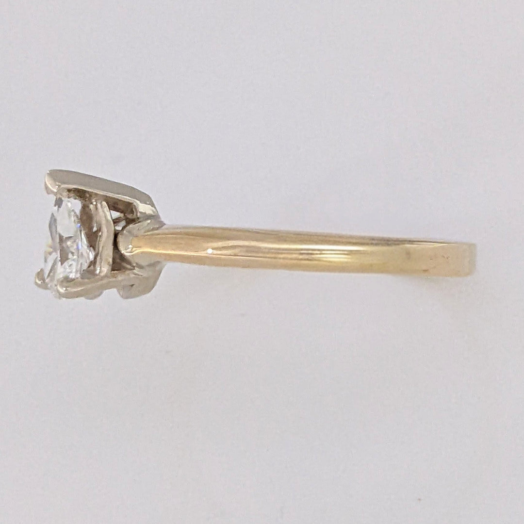 14K .25 CARAT TOTAL SI1 G DIAMOND PEAR ESTATE SOLITAIRE RING 1.8 GRAMS