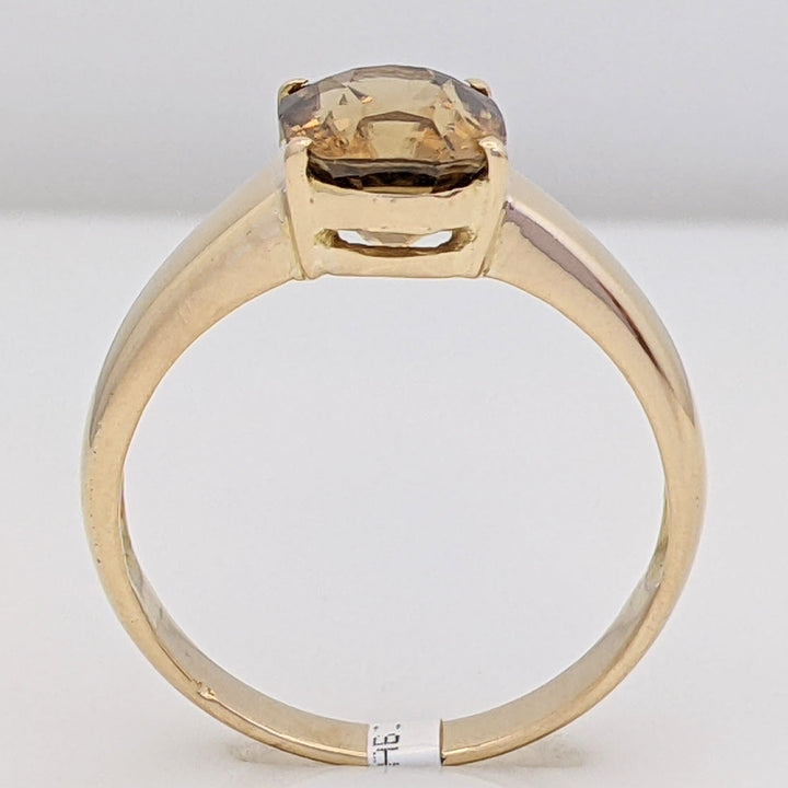 14K CITRINE CUSHION CUT 7X8 ESTATE RING 3.4 GRAMS