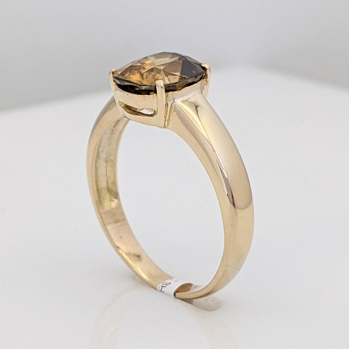 14K CITRINE CUSHION CUT 7X8 ESTATE RING 3.4 GRAMS