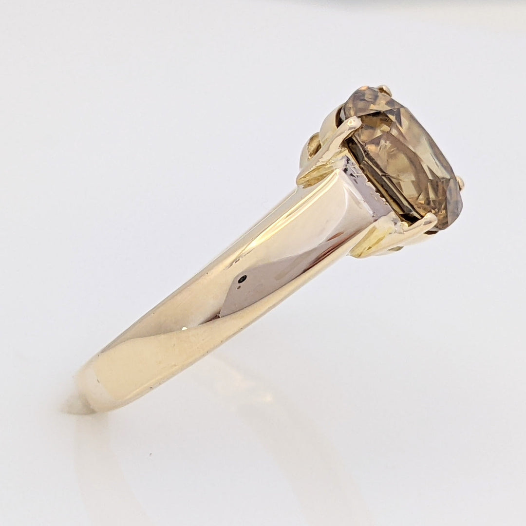 14K CITRINE CUSHION CUT 7X8 ESTATE RING 3.4 GRAMS