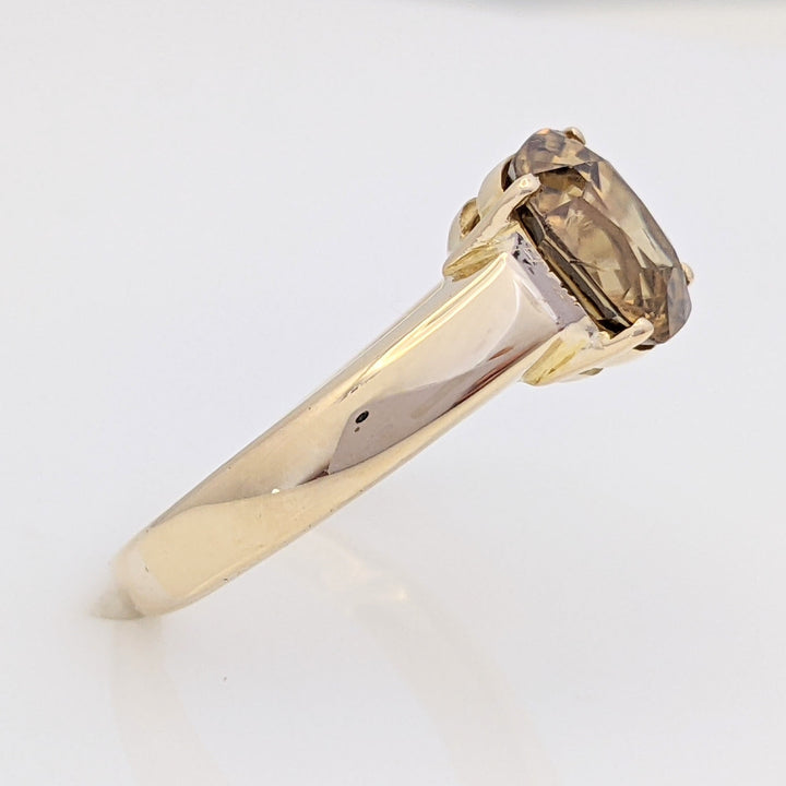 14K CITRINE CUSHION CUT 7X8 ESTATE RING 3.4 GRAMS