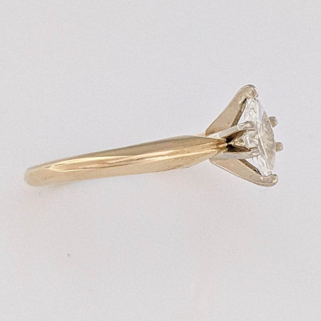 14K .27 CARAT TOTAL SI1 H DIAMOND MARQUISE CUT SOLITAIRE ESTATE RING 2.1 GRAMS