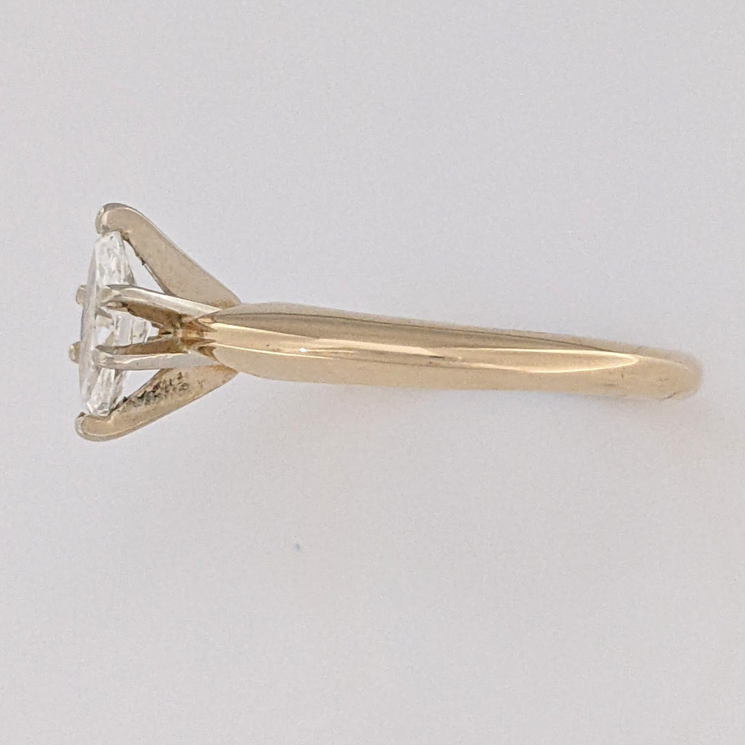 14K .27 CARAT TOTAL SI1 H DIAMOND MARQUISE CUT SOLITAIRE ESTATE RING 2.1 GRAMS