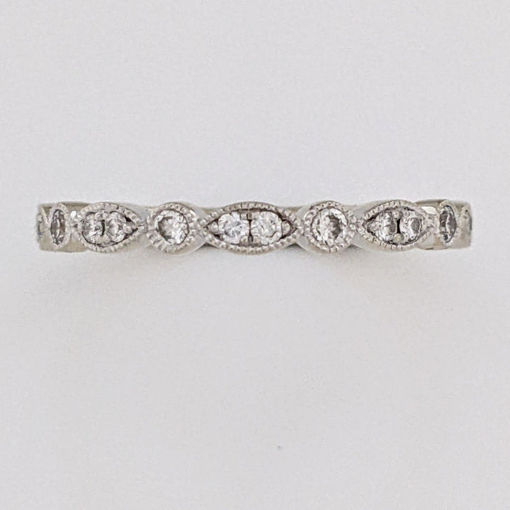 14K WHITE .15 CARAT TOTAL WEIGHT SI2 H DIAMOND ROUND (14) MARQUISE/ ROUND LINK ESTATE BAND 2.4 GRAMS