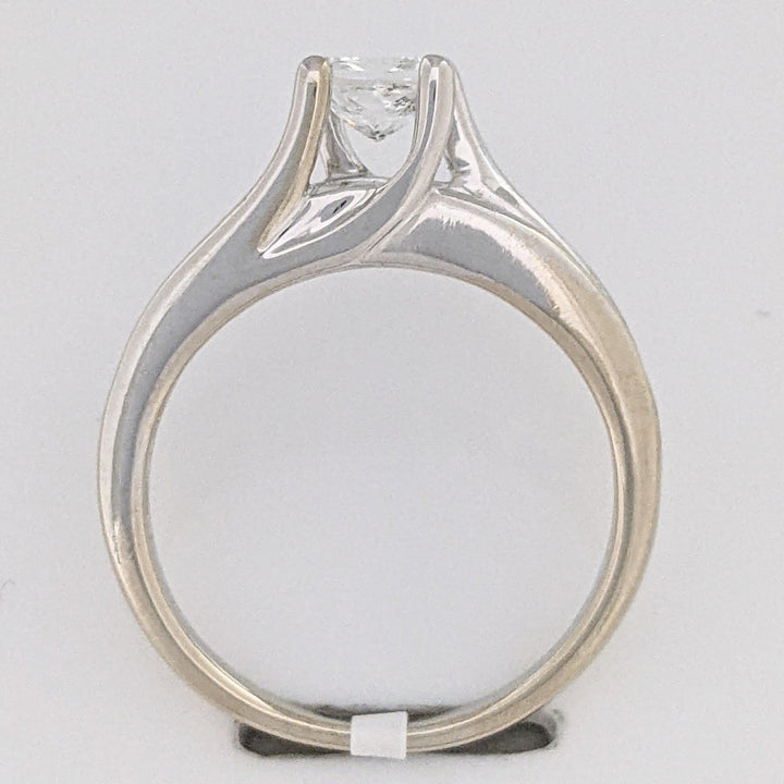 14K WHITE .80 CARAT TOTAL WEIGHT SI2 H DIAMOND PRINCESS CUT (11) ESTATE RING 3.3 GRAMS