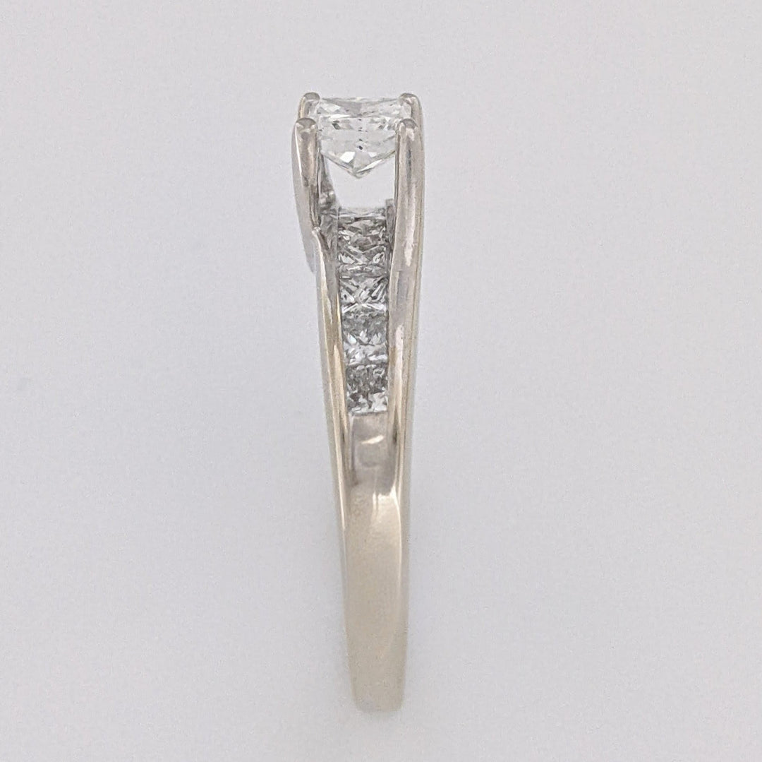 14K WHITE .80 CARAT TOTAL WEIGHT SI2 H DIAMOND PRINCESS CUT (11) ESTATE RING 3.3 GRAMS