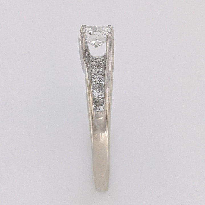 14K WHITE .80 CARAT TOTAL WEIGHT SI2 H DIAMOND PRINCESS CUT (11) ESTATE RING 3.3 GRAMS