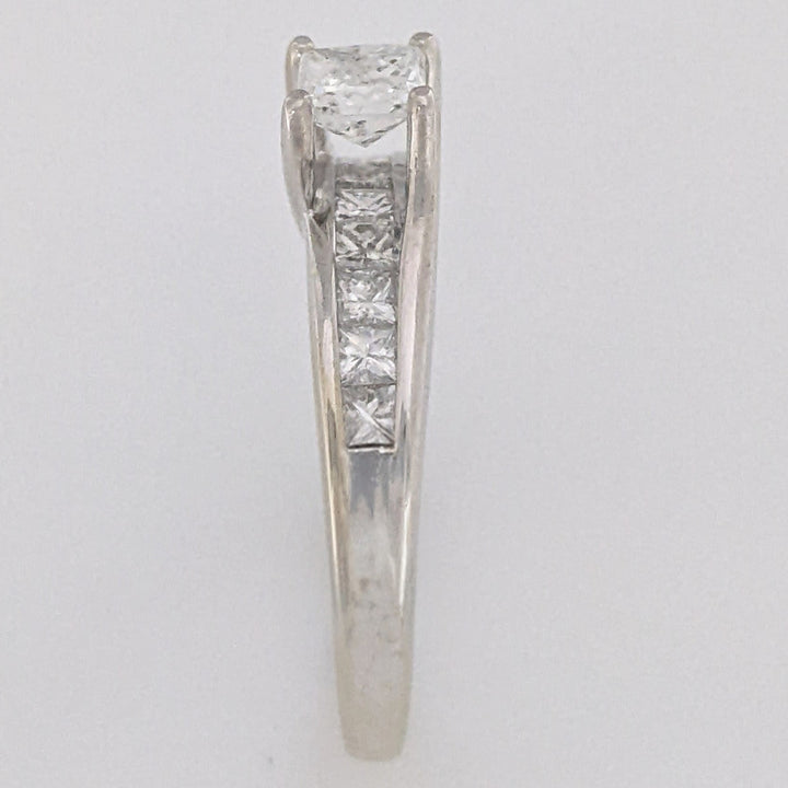 14K WHITE .80 CARAT TOTAL WEIGHT SI2 H DIAMOND PRINCESS CUT (11) ESTATE RING 3.3 GRAMS