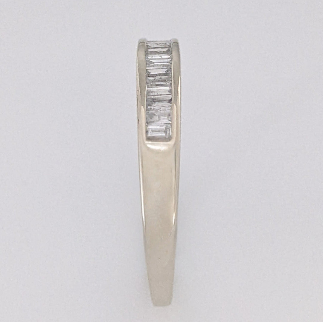 14K WHITE .28 CARAT TOTAL WEIGHT I1 H DIAMOND BAGUETTE (14) ESTATE CHANNEL SET BAND 2.4 GRAMS