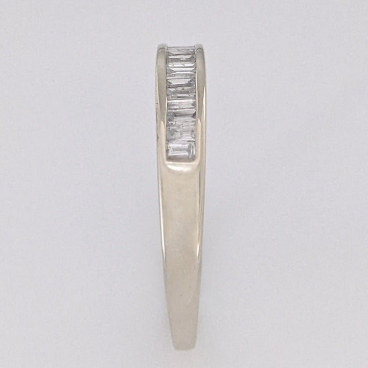 14K WHITE .28 CARAT TOTAL WEIGHT I1 H DIAMOND BAGUETTE (14) ESTATE CHANNEL SET BAND 2.4 GRAMS