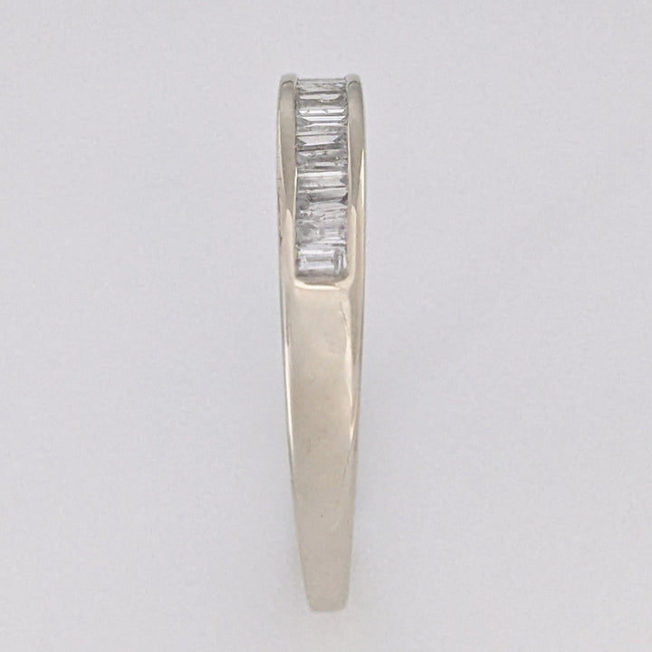 14K WHITE .28 CARAT TOTAL WEIGHT I1 H DIAMOND BAGUETTE (14) ESTATE CHANNEL SET BAND 2.4 GRAMS