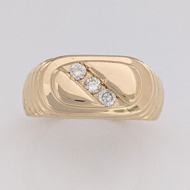 14K .25 DIAMOND TOTAL WEIGHT SI3 J-K ROUND (3) FLAT TOP ESTATE RING 7.5 GRAMS