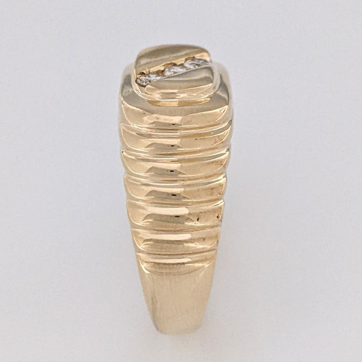 14K .25 DIAMOND TOTAL WEIGHT SI3 J-K ROUND (3) FLAT TOP ESTATE RING 7.5 GRAMS