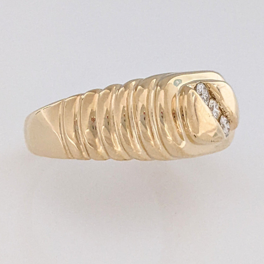 14K .25 DIAMOND TOTAL WEIGHT SI3 J-K ROUND (3) FLAT TOP ESTATE RING 7.5 GRAMS