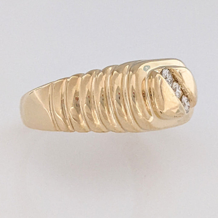 14K .25 DIAMOND TOTAL WEIGHT SI3 J-K ROUND (3) FLAT TOP ESTATE RING 7.5 GRAMS