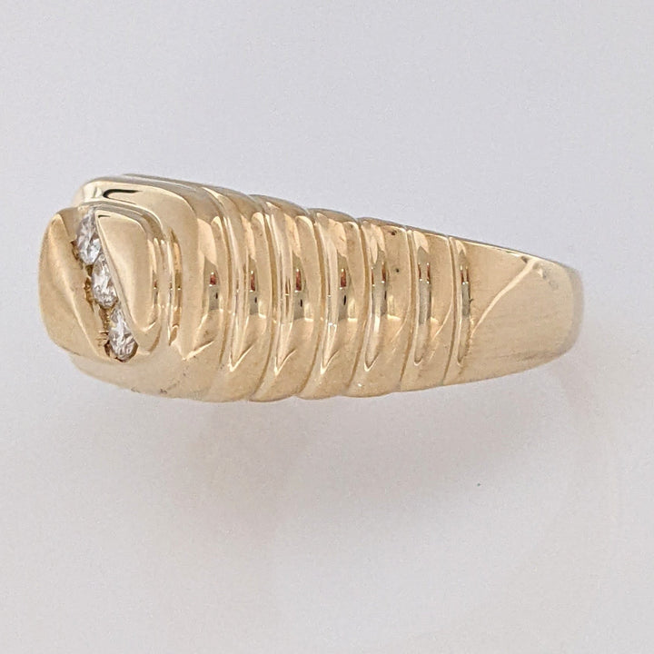 14K .25 DIAMOND TOTAL WEIGHT SI3 J-K ROUND (3) FLAT TOP ESTATE RING 7.5 GRAMS