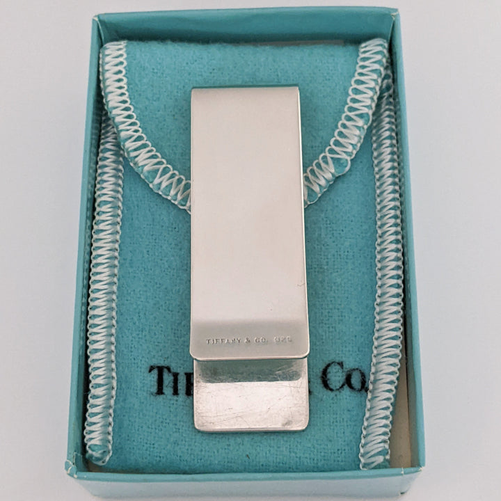 STERLING SILVER TIFFANY & COMPANY ESTATE MONEY CLIP WITH BOX 19.5 GRAMS