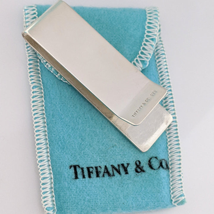 STERLING SILVER TIFFANY & COMPANY ESTATE MONEY CLIP WITH BOX 19.5 GRAMS