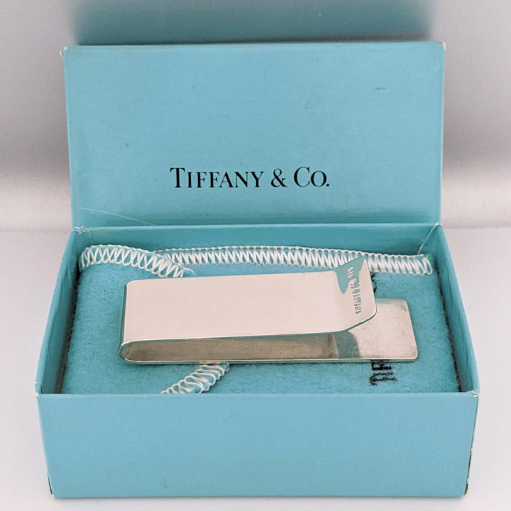 STERLING SILVER TIFFANY & COMPANY ESTATE MONEY CLIP WITH BOX 19.5 GRAMS