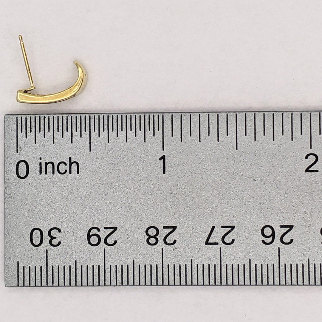 10K .24 CARAT TOTAL WEIGHT I1 I DIAMOND BAGUETTE (48) CHANNEL SET ESTATE J-HOOP EARRINGS 1.5 GRAMS