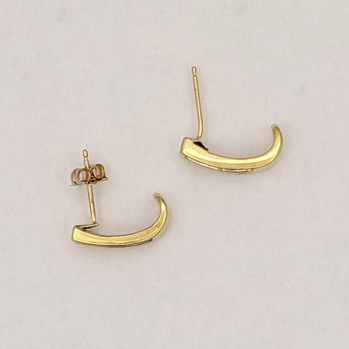 10K .24 CARAT TOTAL WEIGHT I1 I DIAMOND BAGUETTE (48) CHANNEL SET ESTATE J-HOOP EARRINGS 1.5 GRAMS