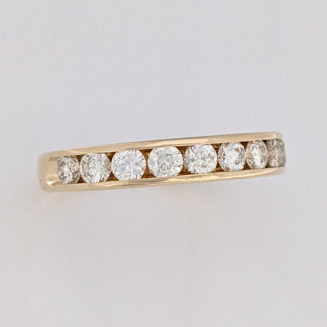 14K .96 CARAT TOTAL WEIGHT SI1 H DIAMOND ROUND (12) ESTATE CHANNEL BAND 3.3 GRAMS